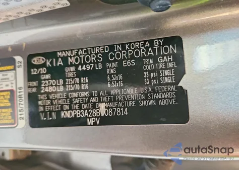 2011 Kia Sportage Lx from USA, damaged, VIN KNDPB3A28B7087814